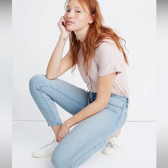 Madewell 9" Mid-Rise Skinny Crop Jeans in Coolmax® Denim Edition Size 30 - Picture 2 of 14